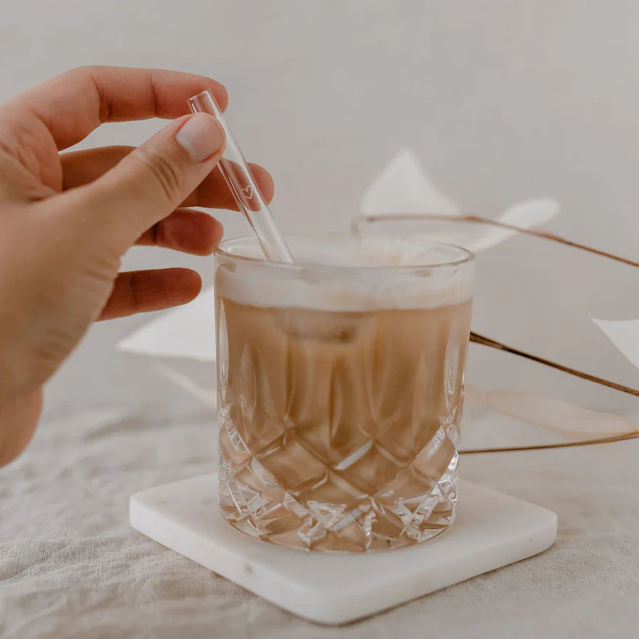 Strohhalme Sommer aus Glas 13 cm im 4er Set