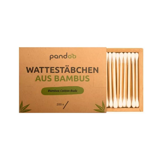 Plastikfreie Wattestäbchen | Bambus und Bio-Baumwolle | 200 Stück
