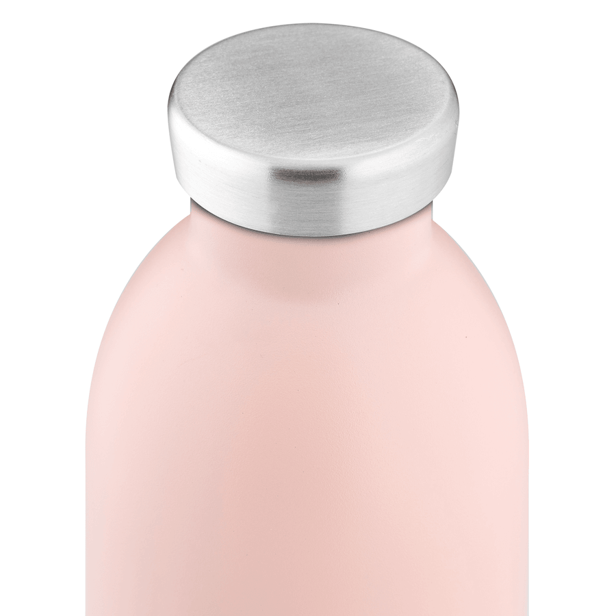 Detailansicht Drehverschluss von pinker Trinkflasche aus Edelstahl